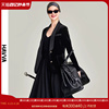 HAVVA2024春季西装外套女时尚复古气质黑色丝绒西服上衣B1562