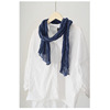 春夏装饰小围巾女1.5米细窄长条轻薄护颈丝巾，褶皱棉麻透气纱巾