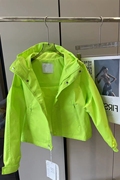 欧洲站2023春季欧货荧光，绿拉链开衫上衣，减龄洋气工装外套女潮