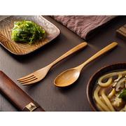 日本木制西餐餐具 木勺子木叉子四件套木器家居用品
