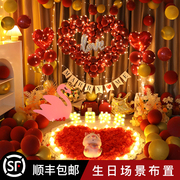 生日室内布置惊喜浪漫房间网红气球装饰套餐创意实用表白定制kt板