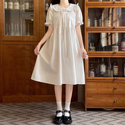 初中生夏季白色裙子休闲时尚14岁少女大童中学生可爱小清新连衣裙