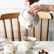 陶瓷咖啡具套装，欧式金边骨瓷咖啡杯茶壶茶杯托盘，英式下午茶茶具