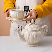 英式皇家陶瓷茶具套装复古宫廷茶壶咖啡杯碟下午茶浮雕水壶杯子