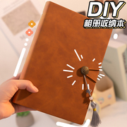 相册本纪念册diy手工自粘贴式覆膜皮质，3寸5寸6寸家庭，大容量照片自制收集恋爱回忆录活页情侣明信片收纳册子