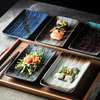 日式复古陶瓷盘长方盘子创意寿司，刺身盘餐厅，饭店早餐平盘点心盘