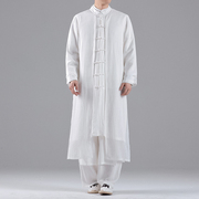 古风男装汉服白色仙气古装演出服男中式长袍中国风唐装薄长衫外套