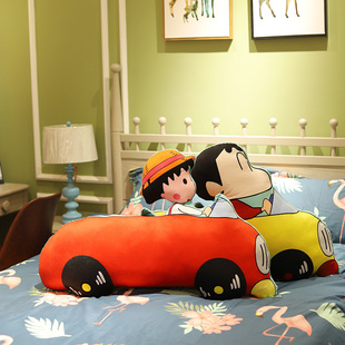 日本卡通公仔樱桃小丸子蜡笔小新抱枕，靠垫床头沙发动漫，毛绒玩具偶