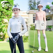 高尔夫女士服装长袖T恤 保暖舒适翻领薄款加绒打底衫韩版气质显瘦