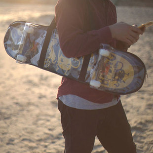 沸点滑板单边透明滑板包轻松便携专业滑板包防水单肩收纳袋手提包