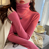 粉色毛衣女(毛衣女)秋冬2023冬季内搭高领，打底衫粉色针织衫上衣