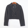 韩版纯黑色休闲小西服，短外套女8.19h75572双排，两粒扣宽松长袖西装