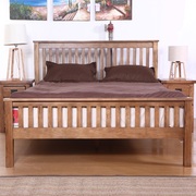 床 纯实木床 橡木床卧室家具 简约美式乡村 单双O人1.2 1.5 1