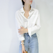 TRR 大口袋通勤白衬衫宽松遮肉单排扣廓形上衣气质时髦不易皱衬衣