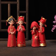 创意新郎新娘人偶摆件中国风，新婚婚房装饰品桌面，摆设喜庆结婚礼物