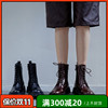 SIX MADDEN2022冬季女靴欧美粗跟圆头系带短靴短筒马丁靴 SMA494
