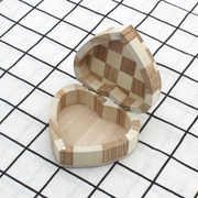 木盒花木心形首饰盒饰品戒指包装盒木制收纳盒创意心形小木盒