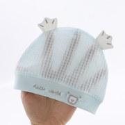 0一3个月新生婴儿儿帽子，夏季薄款胎帽单层护卤门初生男女宝宝夏款