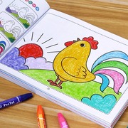 娃娃蜡笔涂鸦填色图册幼儿园，宝宝学涂色启蒙涂画本儿童涂色绘画本
