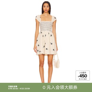 Free People TORY 刺绣迷你连衣裙revolve时尚小众