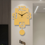 北欧挂钟客厅家用时尚创意简约挂表黄铜大气个性艺术装饰挂墙钟表