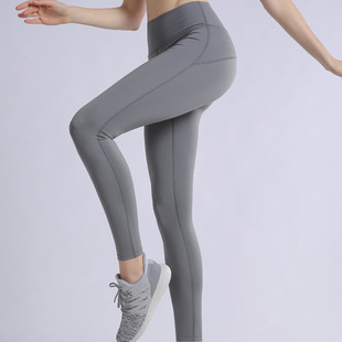 欧美高弹力时尚舒适瑜伽服女打底运动高腰紧身夏季跑步健身裤