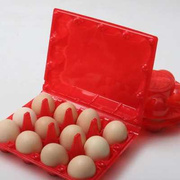 100个红色10枚草土生鸡蛋创意托盘吸塑满月喜蛋托塑料包装蛋盒架