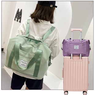 手提旅行包大容量女待产收纳袋短途可套拉杆箱，行李袋折叠双肩背包