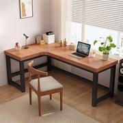 实木书桌L型拐角家用办公桌书架组合学生学习桌台式大转角电脑桌