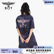 boylondon潮牌连衣裙大码女装，老鹰宽松紫色短袖，星空渐变裙w17001