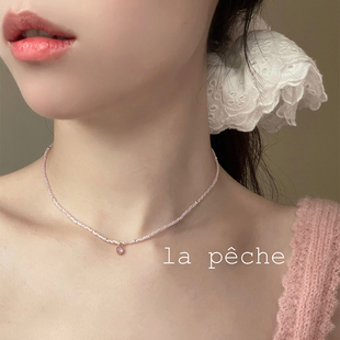 lapeche「secretlove」小众，设计少女简约施家水晶，吊坠项链锁骨链