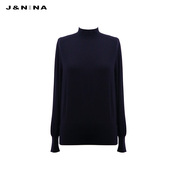 商场同款JNINA冬季百搭半高领羊毛衫女收口袖设计