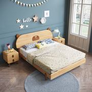 北欧1.5m实木床简约单人儿(单人儿)童床1.2米卧室，套房拼色家具648