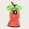 儿童足球服巴萨梅西AC米兰黑红卡卡复古球衣夏季运动速干短袖套装