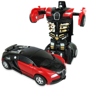 儿童玩具车撞击一键变形警车赛车男孩宝宝小汽车玩具金刚越野模型