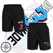 迈阿密热火3号wade韦德篮球，运动健身速干短裤宽松透气训练三分裤