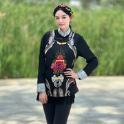 秋季原创马甲中长藏装女藏族服装汉服改良衬衣中国风西藏民族唐装
