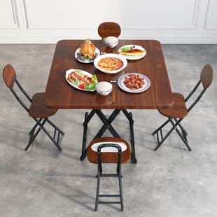 楠竹折叠桌实木小方桌简易棋，牌桌家用吃饭桌，收缩餐桌小户外便携式