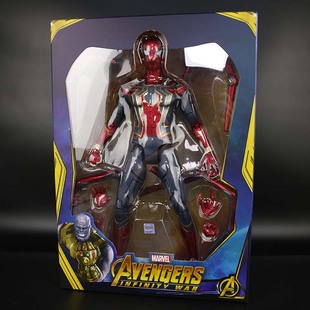 正版漫威14寸发光钢铁蜘蛛侠，复仇者联盟3可动手办人偶模型玩具