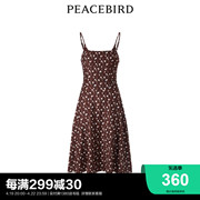 商场同款太平鸟女装2024春季纹样吊带连衣裙A1FAD4352