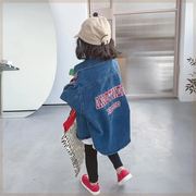 女童外套时髦洋气春装2022韩版童装儿童牛仔衬衫宝宝长袖衬衣