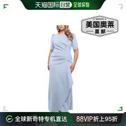 xscapePlus 女式仿裹身长晚礼服 天蓝色 美国奥莱直发