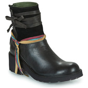 felmini女鞋粗高跟欧美风短筒皮靴黑色冬季2023葡萄牙品牌