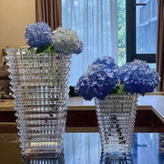 北欧巴卡啦同璨璀水晶花瓶客厅，轻奢透明插花摆件玻璃干鲜花瓶花器