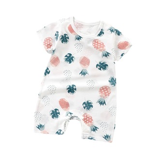 婴儿夏天衣服短袖连体衣，纯棉薄款，2024夏季0-3-6个月1-2岁宝宝