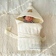 新生婴儿包被春秋款初生产房用品，纯棉抱被宝宝，夏季空调房包单盖被