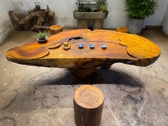 香樟木根雕茶台整体茶桌树根实木大型平桌茶几原木树桩客厅吧台