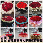 99朵红玫瑰花束生日花，送女朋友求婚生日礼物，大连鲜花店同城免费送