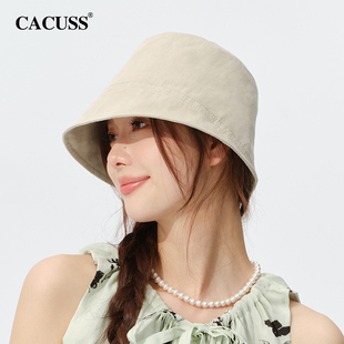 cacuss纯棉帽子女春夏，透气显脸小遮阳日系，渔夫帽气质防晒盆帽