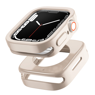 适用苹果手表s8保护壳se2保护套，iwatchs7硅胶s5，边框半包软壳s46